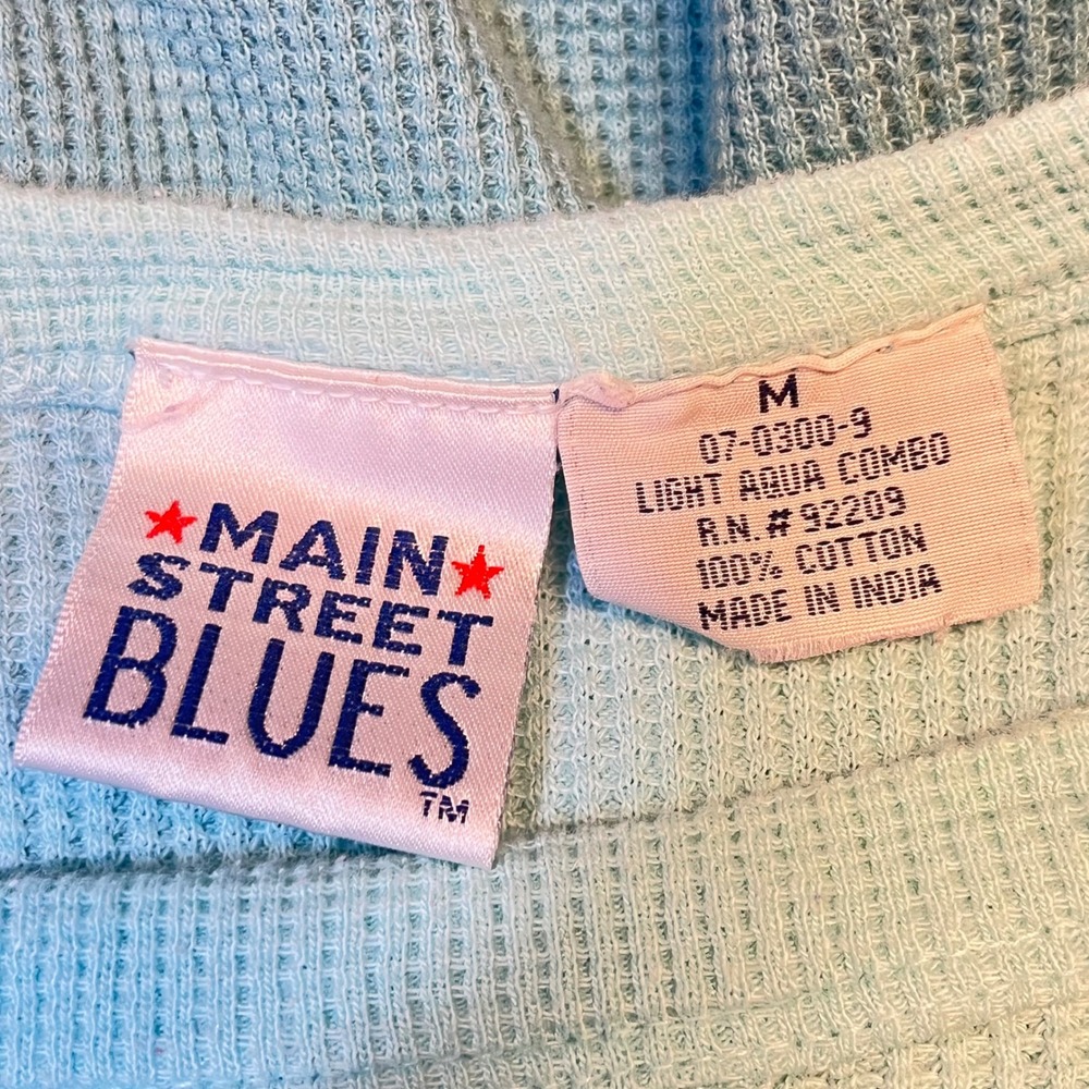 Main Street Blues Women's Blue Ombre Waffle Knit Long Sleeve‎ Top Medium - Picture 3 of 3